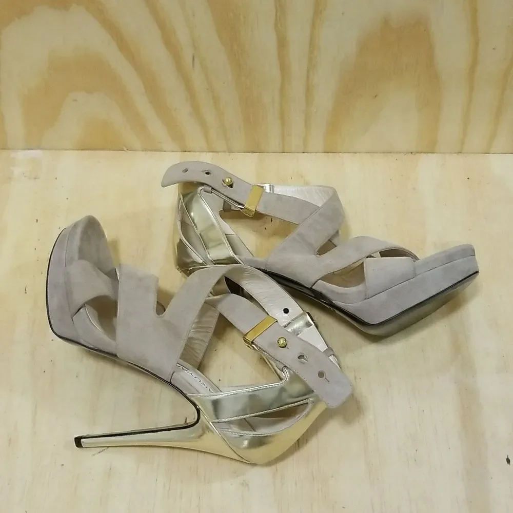 Burak Uyan Strapped Heeled Sandals/Shoes Wmn's sz 7 1/2 ( EU 38) Made in Italy